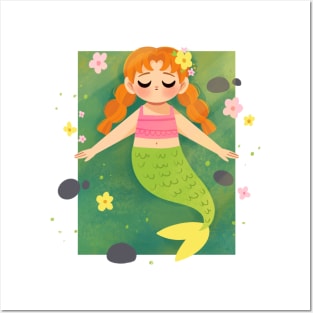 Flower Mermaid Posters and Art